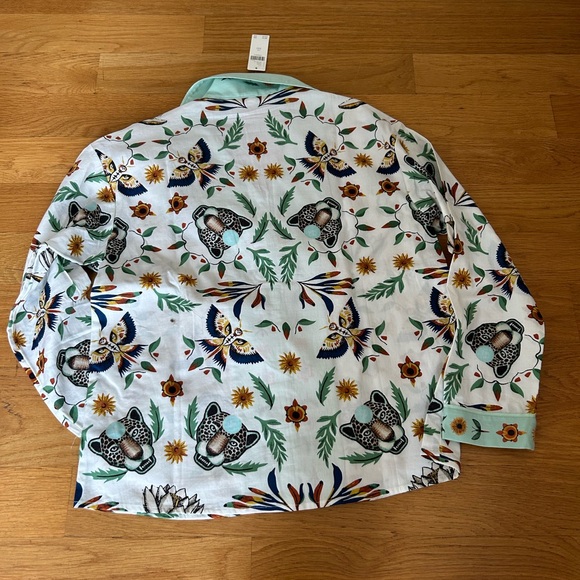 NWT Anthropologie women’s Pajama Set - Mint Green and White Floral - Picture 5 of 8